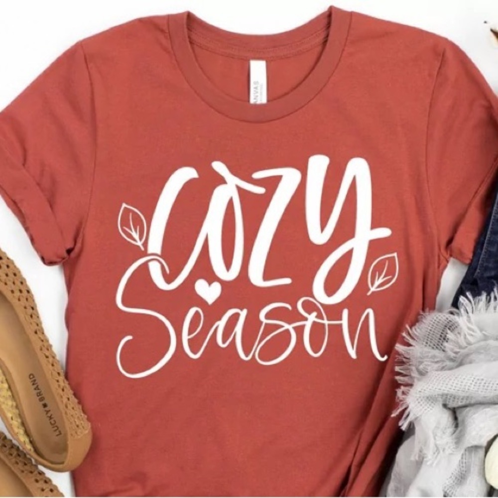 Cozy Season Graphic Fall Tee Shirt S-4X